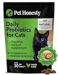 Pet Honesty Cat Probiotics Gut + Immune Health Chews - Supports Gut Health, Overall Immunity Health, Digestive Support, and Healthy Digestion, Cat Supplements & Vitamins - Chicken (30-Day Supply)