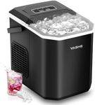 YASHE Ice Maker Countertop, Portable Ice Machine with Self Cleaning, 9 Bullet Ice Cubes in 6 Minutes, 12kg/24H Mini Ice Maker, 100W Compact Ice Machine for Home, Kitchen, Office & Caravan