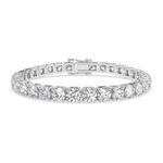 Moissanite Tennis Bracelet for Women and Men, 18K White Gold Plated Sterling Silver Bracelet, 2mm-5mm Lab Created Simulated Diamond Bracelets for Brides/Birthday/Valentine's Day Gift (7 Inches), 5mm