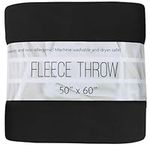 50x60 Throw Blankets, Fleece Throw Blanket for Livingroom, Couch, Chair, Bed, Home (Midnight Black)