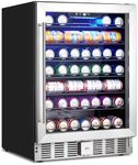 Garvee Beverage Refrigerator, 5.1 Cu.ft Beverage Fridge｜166 Cans Capacity, Small Beverage Cooler with 36～60°F Adjustable Digital Temperature Control Compressor and Safety Lock