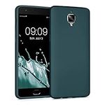 kwmobile Case Compatible with OnePlus 3 / 3T Case - Soft Slim Metallic TPU Silicone Cover - Metallic Teal