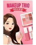 AMTS x True Beauty Makeup Edition, Trio Set (7colors Eyeshadows, Liquid glitter, Lip stain tint), Matte Shimmer Shades, Highly Pigmented, Long Lasting | All in one Pink Makeup Palettes | Some Love