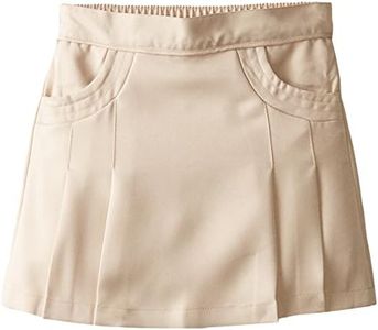 Nautica Girls' School Uniform Pleated Scooter with Pockets, Khaki, 12