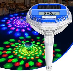 Sinbyuer 2025 Solar Pool Thermometer Floating with Dynamic Light Show | Digital Pool Temperature Thermometer - Large LCD Screen for Easy Readings | Pools Temperature Gauge for Hot Tubs & Spas