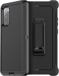 OtterBox Samsung Galaxy S20 FE 5G (FE ONLY - Not compatible with other Galaxy S20 models) Defender Series Case - BLACK, Rugged & Durable, with Port Protection, Includes Holster Clip Kickstand