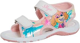 Paw Patrol Girls Sandals Skye Summer Shoes Adjustable Easy Fasten Straps, Pink, 11 UK Child