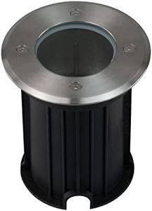 Popp® Foco de suelo circular empotrable para bombilla LED GU10 (No incluye bombilla) IP65 plateado y gris (Pack 1 unidad)