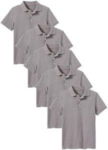 School Uniform For Boys | Polo Tshirts | Dress | Shirts | Kids Clothes | Boy Shirt | Pack of 5 | Heather Gray | Size 6