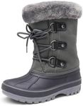 DREAM PAIRS Boys & Girls Faux Fur-Lined Ankle Winter Snow Boots,Size 11 Little Kid,Grey,Forester