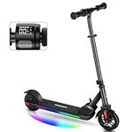 Caroma Electric Scooter for Kids Ages 8-12, 150W Foldable Kids Electric Scooter, Max 7 Miles & 10 Mph, LED Display, Colorful Lights, Adjustable Height, Lightweight Electric Scooter for Kids Teens