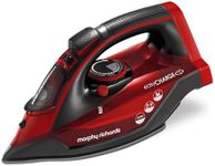 Morphy Richards EasyCHARGE Cordless Steam Iron, Ceramic Non-stick Soleplate, 130g Steam Boost, 30g Steam Output, 350ml Water Tank, Anti Drip, Anti Scale, Auto Shut-off, 2.5m Cord, 2400W, Red, 303250