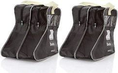 Portable 2 Pair Boot Storage Bags Dust Proof Shoe Bags,Zippered Boots Organizer Protector Bag for Home and Travel, black, Short