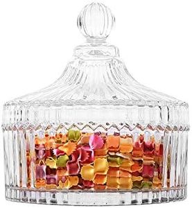 ComSaf Crystal Candy Dish with Lid, Candy Bowl with Lid, Glass Candy Jar, Gift for Christmas, Birthday, Wedding Anniversary, Valentine's day, Mother's day, Housewarming