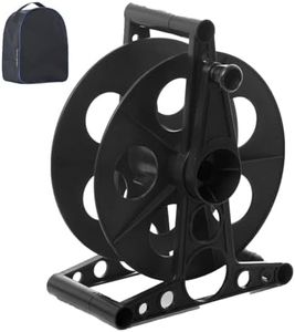 GarfatolRv Cord Storage Reel with Handle Driven Easy to Use with Carrying Bag（Black）