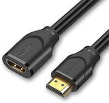 T Tersely HDMI Extension Cable 0.5m 4K HDMI Extender Cable Male to Female HDMI Cord for TV Stick Google Chromecast Roku Stick Media Dongle Xbox One X Xbox One S 360 PS5 PS4 Laptop PC Switch