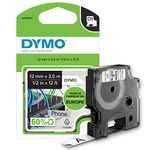 DYMO Authentic D1 Labels, 12mm x 3.5m Roll, Black Print on White Tape, Self-Adhesive Labels for LabelManager and MobileLabeler Label Printers