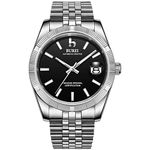 BUREI Men's Automatic Watch Elegant Model Classic Design Japanese-Automatic Movement Synthetic Sapphire Glass Stainless Steel Case and Band