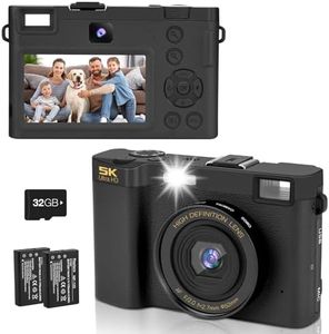 Immver Digital Camera, 5K 64MP, Auto Focus, Dual Cameras for Selfies/Vlogging, 18x Digital Zoom, 3-inch Screen, 32GB Memory Card, Compact Digital Camera for Beginners, Teens, Adults