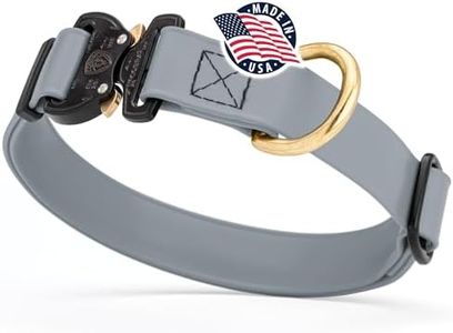 Viper BioThane Dog Collar with Cobra Metal Buckle – Tactical, Odor Resistant, Waterproof Collars for Large Dogs & Medium Dogs – Made in USA (L 15-25in W 1in, Battleship Gray)