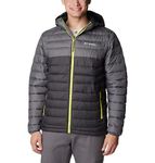 Columbia Men's Powder Lite Hooded Jacket, Hooded Puffer Jacket, Shark/City Grey, Size XS