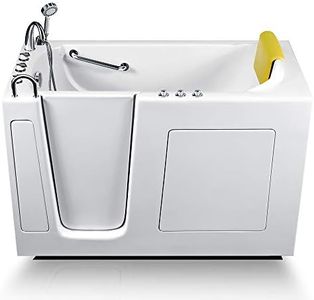 Energy Tubs Walk-in Bathtub 30 in. x 60 in. Luxury Whirlpool Massage + Faucet Set (White) (Left Drain)