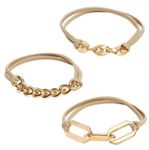 Maya J Gold Bracelet Hair Ties for Women in 14K White Gold - Hair Tie Bracelets for Women, Artisan-Crafted Hair Elastics for Women's Hair, 3 Elegant Ponytail Holders in Every Package, 3 Count (Pack of 1), Metal,Paper