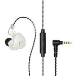 KASOTT QKZ AK6 PRO in Ear Headphones IEM Earphones, KZ Wired in Ear Monitor, HiFi Gaming Earbuds, 3.5mm L Type Gold Plated pin Detachable Cable (White)