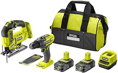 Perceuse-visseuse à percussion RYOBI 18V OnePlus 2 vitesses - Scie sauteuse pendulaire - Sac de rangement renforcé - 2 batteries 2,5 Ah - 1 chargeur rapide - RCK182B-225SA6