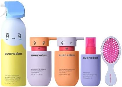 Evereden Kids Cloud Body Wash (6.7 fl. oz., Juicy Citrus) & Hair Care Set - Detangling Shampoo, Conditioner, Spray & Brush | Protein Peptides & Argan Oil - Sulfate & Paraben-Free | Children Ages 3+