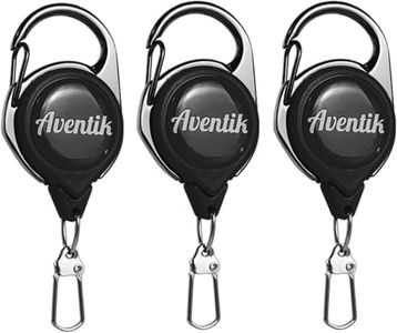 Aventik Fishing Accessories Fly Fishing Zinger Retractor 3 pcs (B: Black x3)