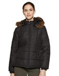 Cazibe Women Nylon's Standard Length Jacket Black2 M