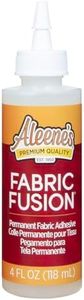 Aleene's Fabric Fusion Permanent Fabric Adhesive 4 fl. oz. Washable Fabric Glue for Clothes, Denim, Leather, Patches, Polyester, Cotton, Fabrics, Dries Flexible