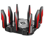 TP-Link AC5400 Tri Band Gaming Router - MU-MIMO, 1.8GHz Quad-Core 64-bit CPU, Game First Priority, Link Aggregation, 16GB Storage, Airtime Fairness, Secured WiFi, Works with Alexa (Archer C5400X)