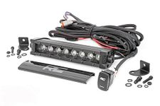 Rough Country 8" Black Series Single Row LED Light Bar | White DRL - 70718BLDRL