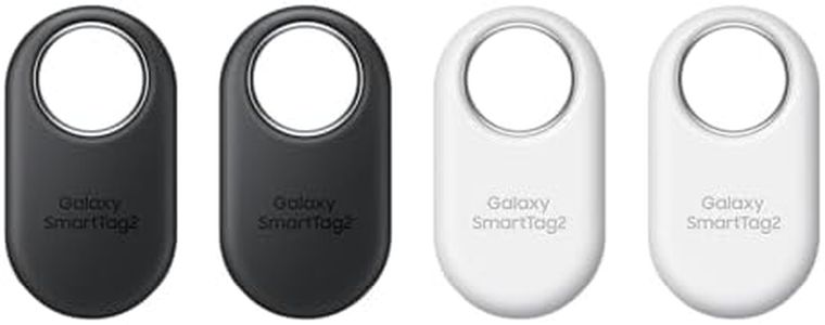 Samsung SmartTag2 (2023) Bluetooth + UWB, IP67 Water and Dust Resistant, Findable via App, 1.5 Year Battery Life (4-Pack) - Black/White (Global Edition, No US Warranty)