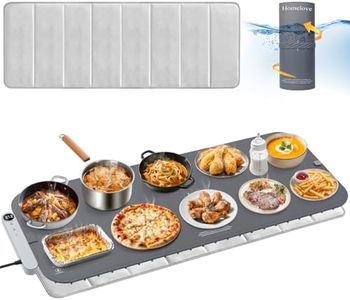Homelove Warming Mat for Food - Electric Warming Tray with 7-Level Temperature and 6-Level Hours Setting, Full Surface Heating, Waterproof Dishwasher-Friendly Food Warmer for Parties, Kitchen (Grey)