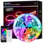 Led Lights Strip for Bedroom,Led Lights for Bedroom 32.8FT Music Sync Color Changing Led Strip Lights with Remote and App Control RGB Strip for Room Home Party Decoration