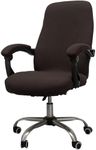 Melaluxe Office Chair Cover with Arm Covers - Universal Stretch Desk Chair Cover, Computer Chair Slipcovers (Size: L) - Coffee