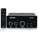 Roxel AMP-150BT Amplifier for 2 Channel Wireless Stereo Audio Amplifier Receiver, Mini Hi-Fi Amp for Speakers up to 90W x 2, with Bass and Treble Control, Wireless Streaming for Passive Speakers