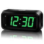 KWANWA Cordless Digital LED Alarm Clock With Big 1.2'' LED Time Display,AA Battery Operated Only,Can Be Placed Anywhere Without A Cumbersome Cord (Green display)