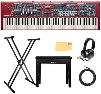 Nord Stage 4 Compact 73-Key Stage Keyboard Bundle with Keyboard Stand, Furniture Bench, Headphones, Cable, and Austin Bazaar Polishing Cloth