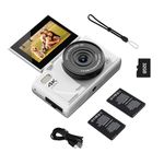 WGM Point and Shoot Digital Cameras Portable Camera FHD 64MP 4K Digital Camera with 16X Zoom Anti-Shake with Flip Screen