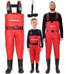 DaddyGoFish Chest Waders for Kids and Adults, Fishing and Hunting Waders with a Pocket and a Wader Hanger