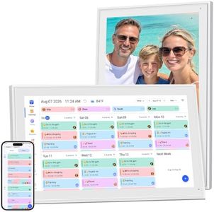 Livingpai 21.5 Inch Digital Calendar, Large Touchscreen Family Planner for Schedules, Chores, Meals, Reminders and Photo Display, Wi-Fi Calendar Sync, White