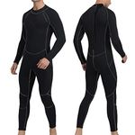 OMGear Wetsuit Men Women 3mm Neoprene Full Body UV Protection One Piece Long Sleeves Scuba Diving Suits Back Zipper Swimsuit for Scuba Diving Surf Snorkeling Swimming (Gray, XLP)