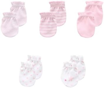 JELYLOVE 5 Pack Unisex New Born Boy Girls No Scratch Mittens Cotton Soft Baby Gloves Accessory 0-3 Months Baby Essentials