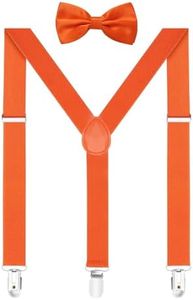habibee Solid Color Mens Suspender Y Shape,Orange