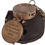 MYSTICKRAFT-Grow Old Along with Me Engraved Pocket Compass- Romantic Gift Ideas, for Wedding, Anniversary, Valentines Day, Birthday, Long Distance, Love, Sorry, Keepsakes, Old Memories