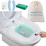 IRWPITW Sitz Bath, Electric Sitz Bath for Toilet Seat Hemorrhoids Postpartum Care Tub, Sits Bath Soak Pan for Women Men, Sitz Baths Salts Bowl, Hip Bath Basin, Foldable, Water Spray Style, Green